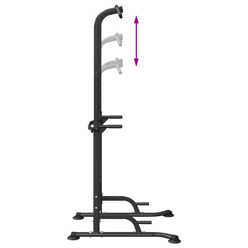 Power Tower Dip Station – Multifunktionale Klimmzug- & Dip-Station, höhenverstellbar 160–210 cm – Schwarz
