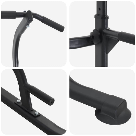 Power Tower Dip Station – Multifunktionale Klimmzug- & Dip-Station, höhenverstellbar 160–210 cm – Schwarz