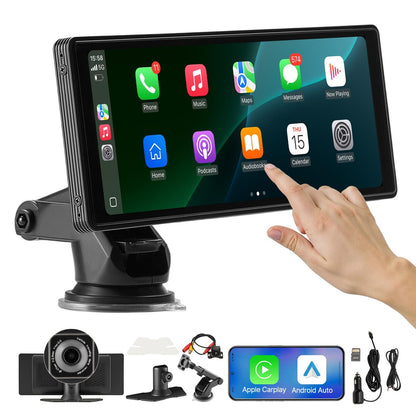 Kabelloses Autoradio (254 Mm) HD-Radio Mit Touchscreen Mit Apple CarPlay & Android Auto, CarPlay-Bildschirm Mit Front- Und Rückfahrkameras Sprachsteuerung Mirror Link Bluetooth GPS-Navigation